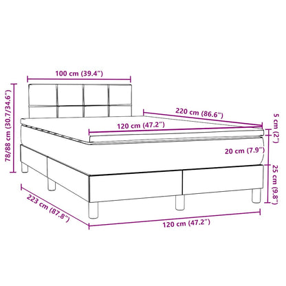 Boxspring met matras fluweel roze 120x220 cm