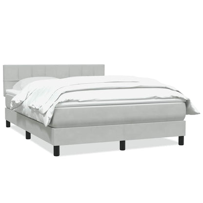 Boxspring met matras fluweel lichtgrijs 160x220 cm