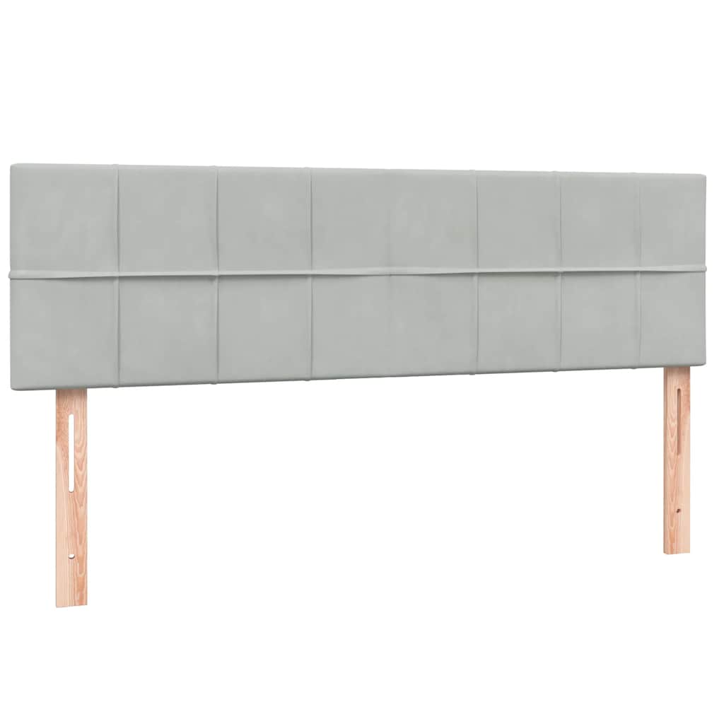 Boxspring met matras fluweel lichtgrijs 160x220 cm
