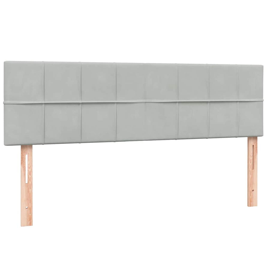Boxspring met matras fluweel lichtgrijs 160x220 cm