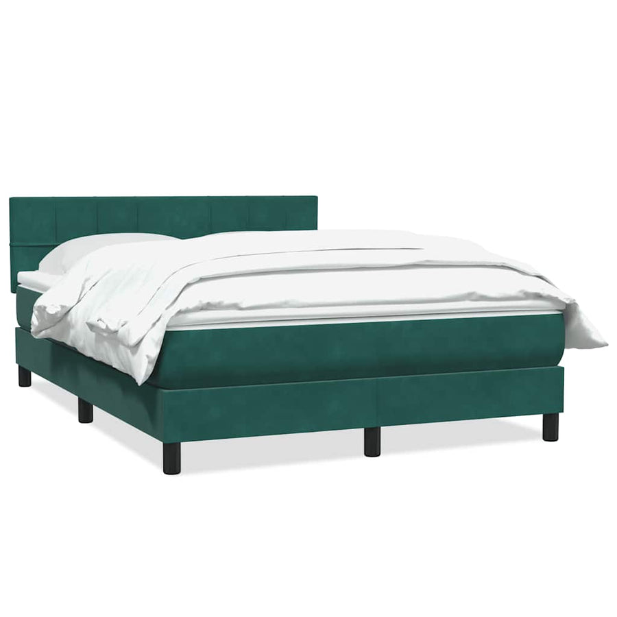 Boxspring met matras fluweel donkergroen 160x220 cm