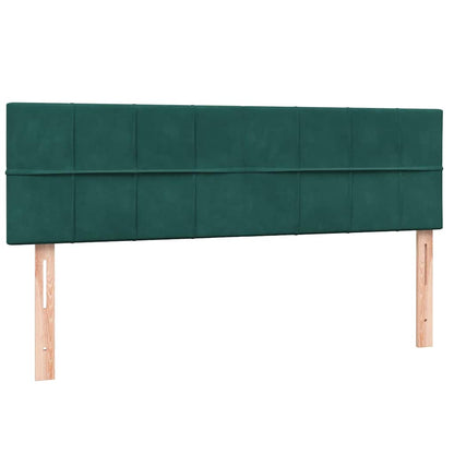 Boxspring met matras fluweel donkergroen 160x220 cm