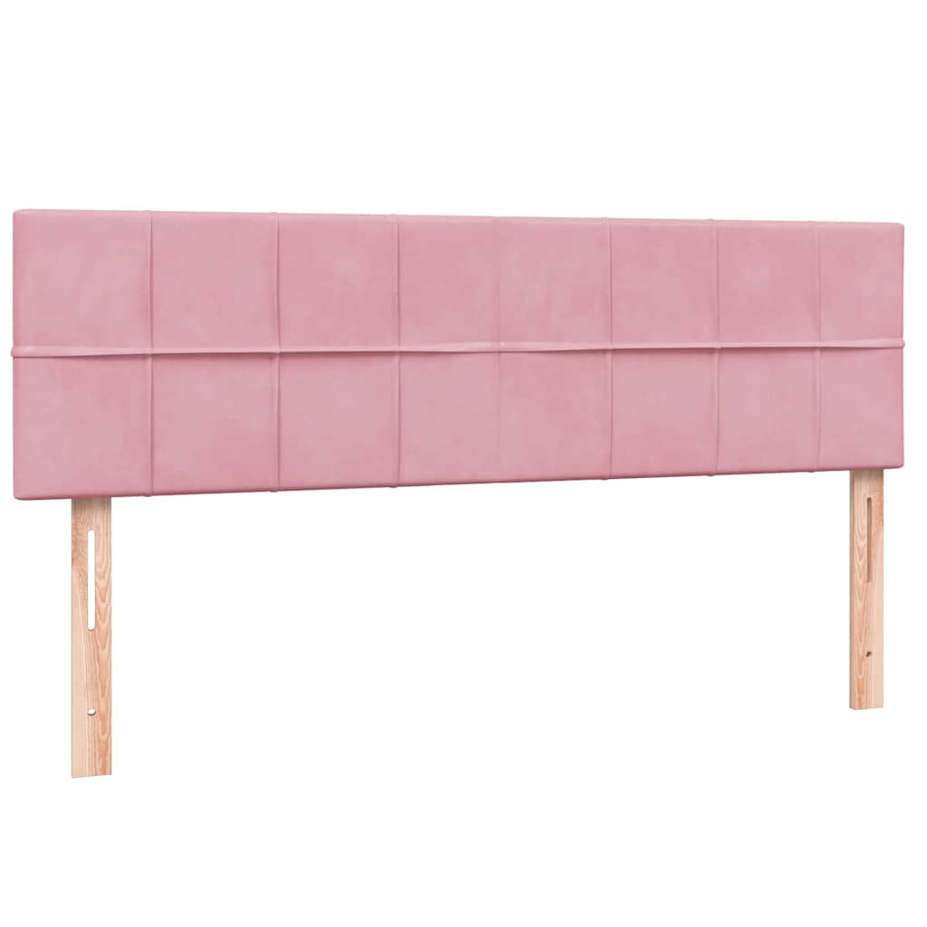 Boxspring met matras fluweel roze 160x220 cm