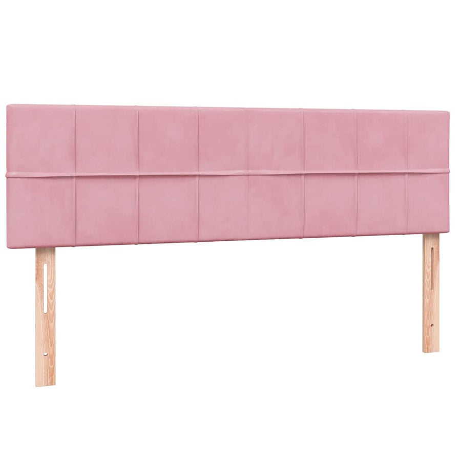 Boxspring met matras fluweel roze 160x220 cm