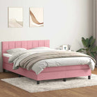 Boxspring met matras 160x220 cm roze fluweel
