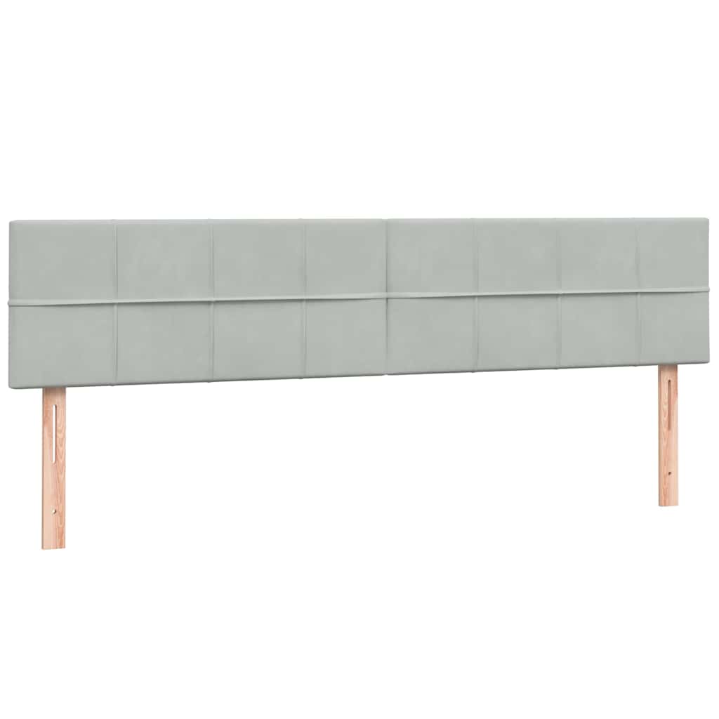 Boxspring met matras fluweel lichtgrijs 200x220 cm