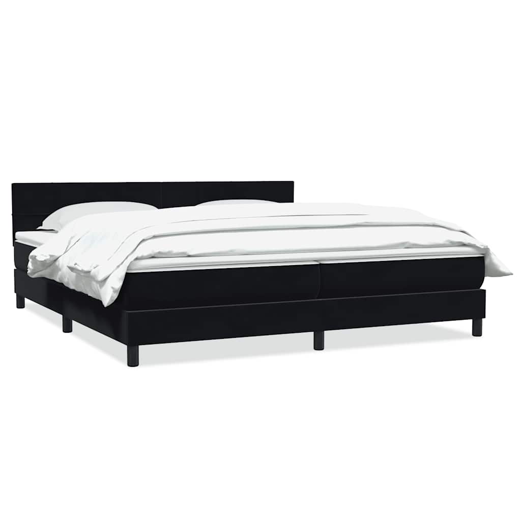 Boxspring met matras fluweel zwart 200x220 cm