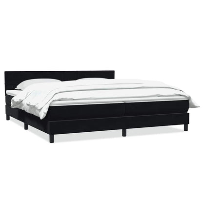 Boxspring met matras fluweel zwart 200x220 cm