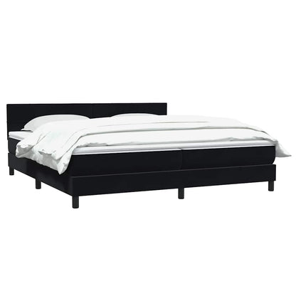 Boxspring met matras fluweel zwart 200x220 cm