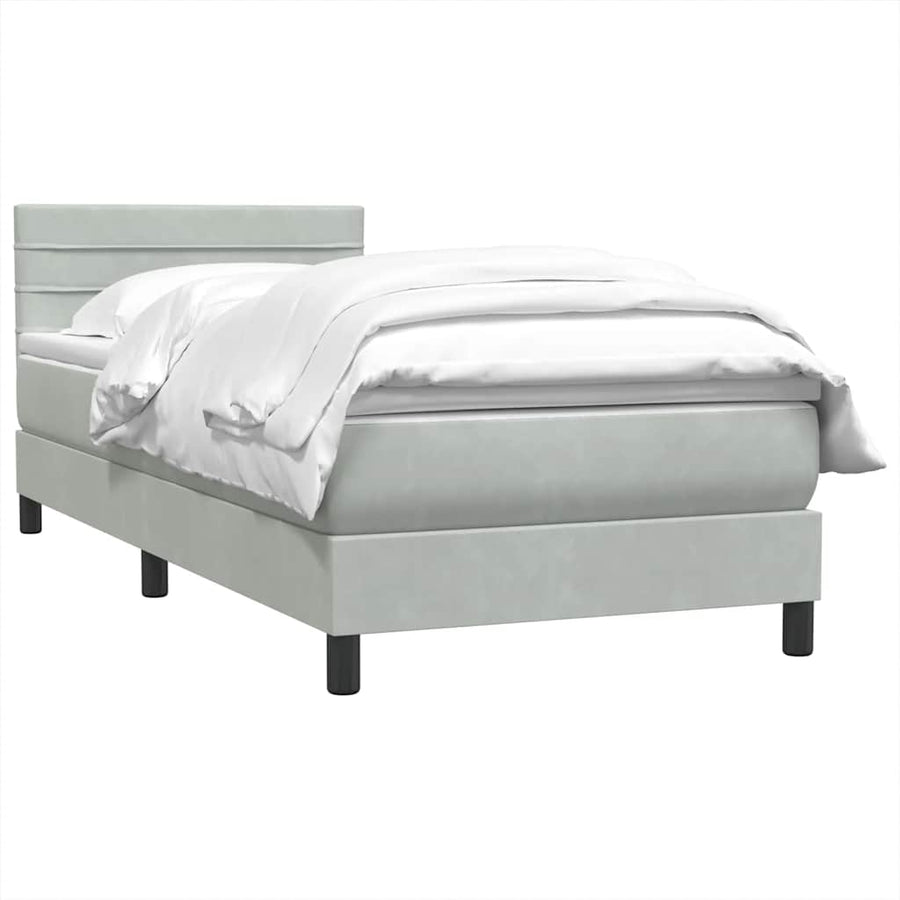 Boxspring met matras fluweel lichtgrijs 80x210 cm