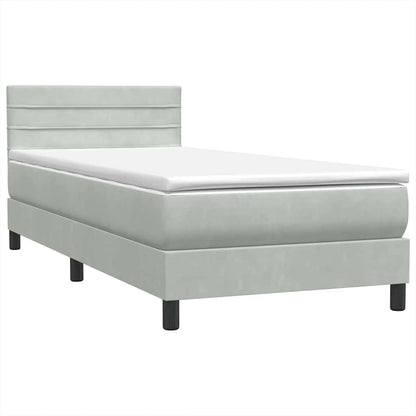 Boxspring met matras fluweel lichtgrijs 80x210 cm