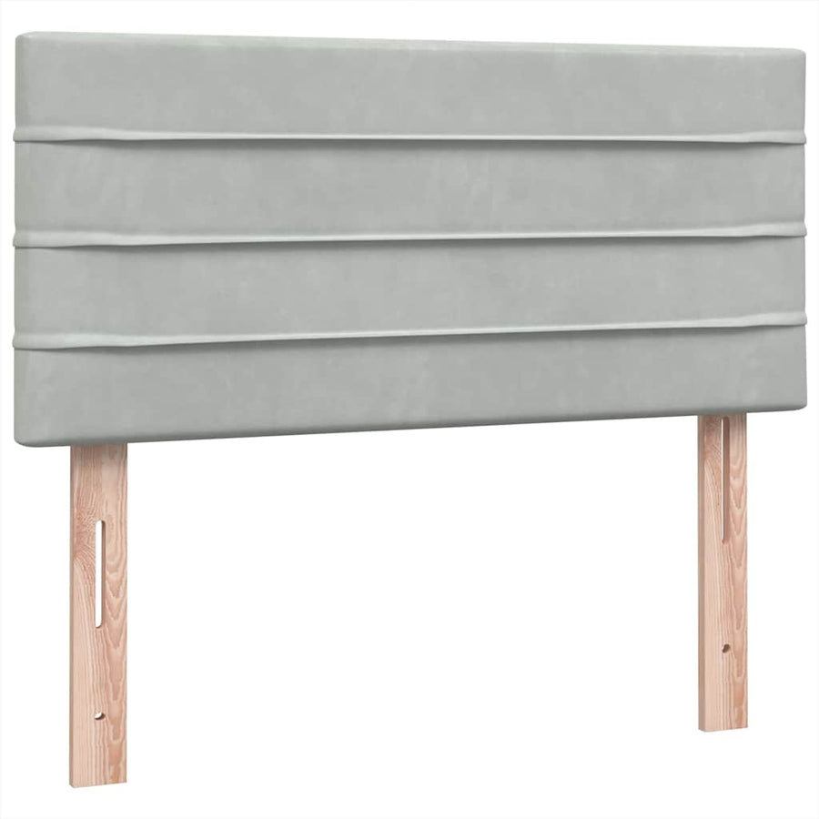 Boxspring met matras fluweel lichtgrijs 80x210 cm