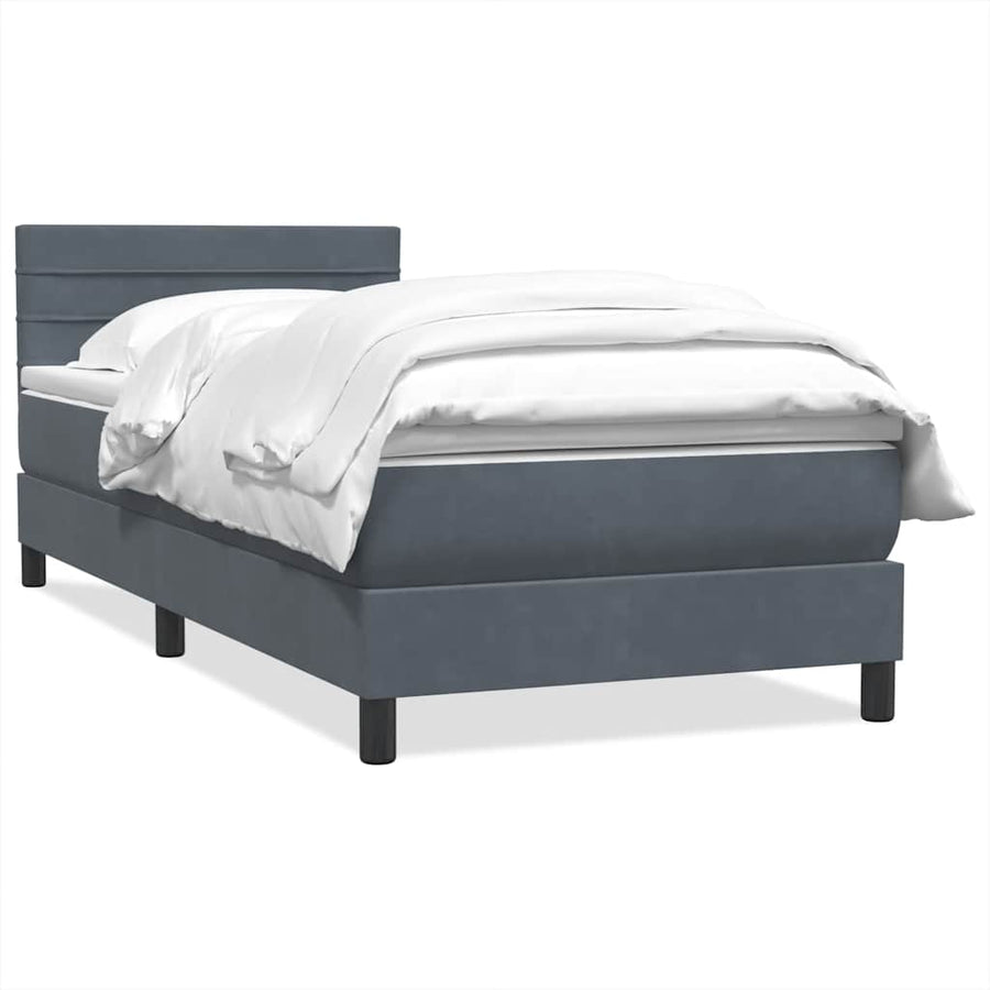 Boxspring met matras fluweel donkergrijs 80x210 cm