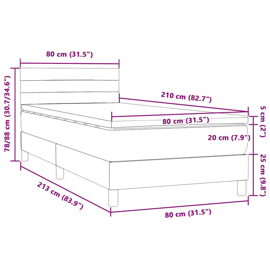 Boxspring met matras fluweel donkerblauw 80x210 cm
