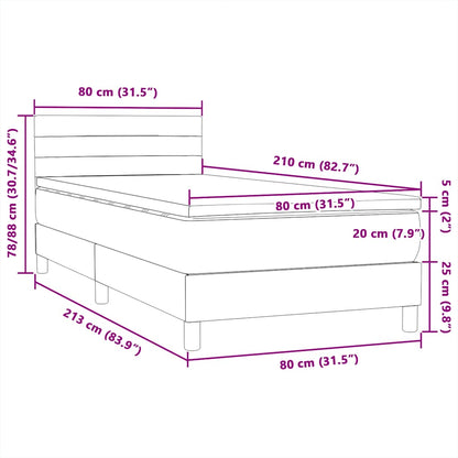 Boxspring met matras fluweel roze 80x210 cm
