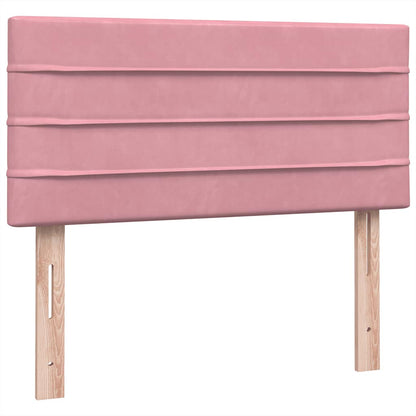Boxspring met matras fluweel roze 80x210 cm