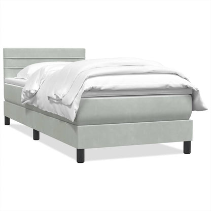 Boxspring met matras fluweel lichtgrijs 90x210 cm
