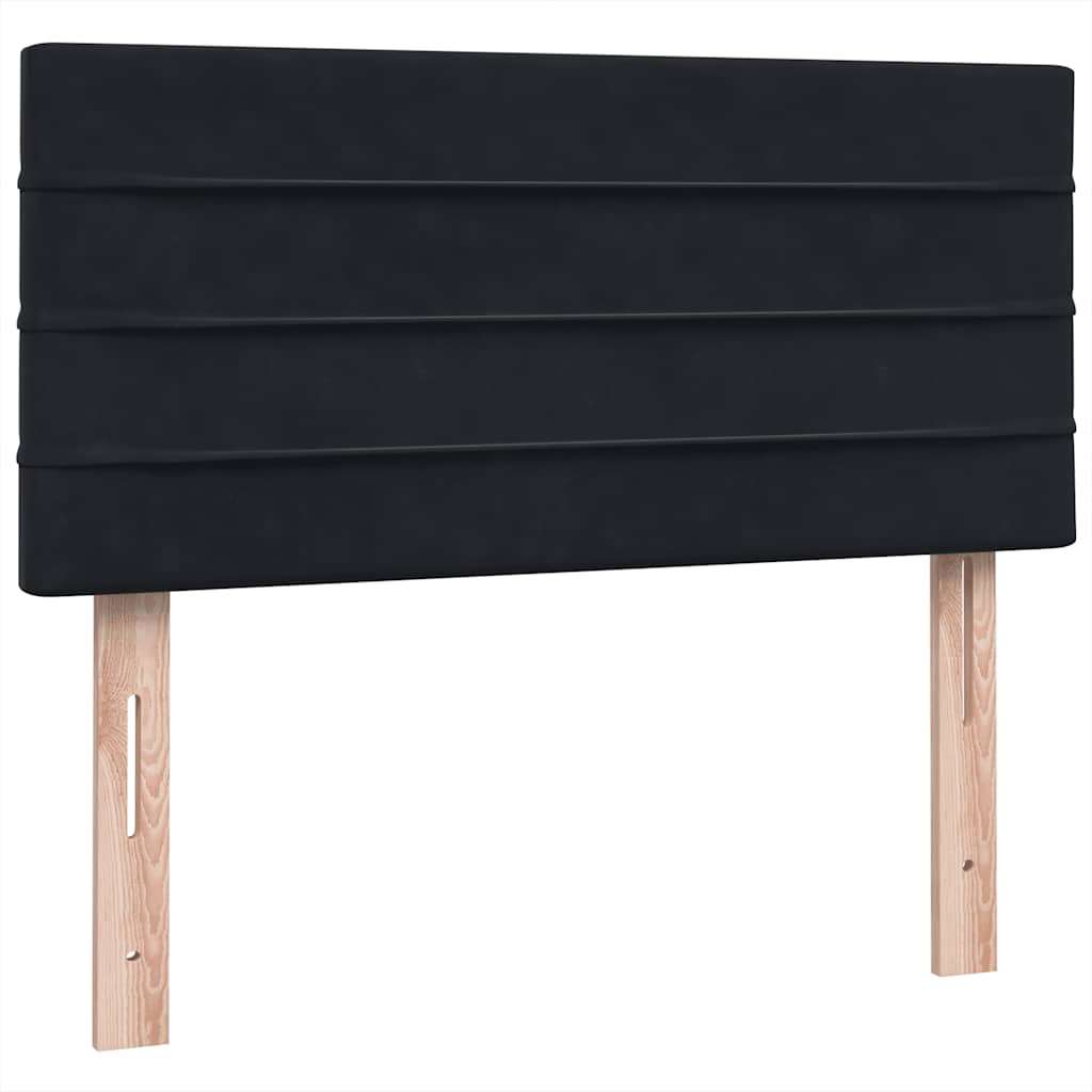 Boxspring met matras fluweel zwart 90x210 cm