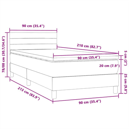 Boxspring met matras fluweel roze 90x210 cm