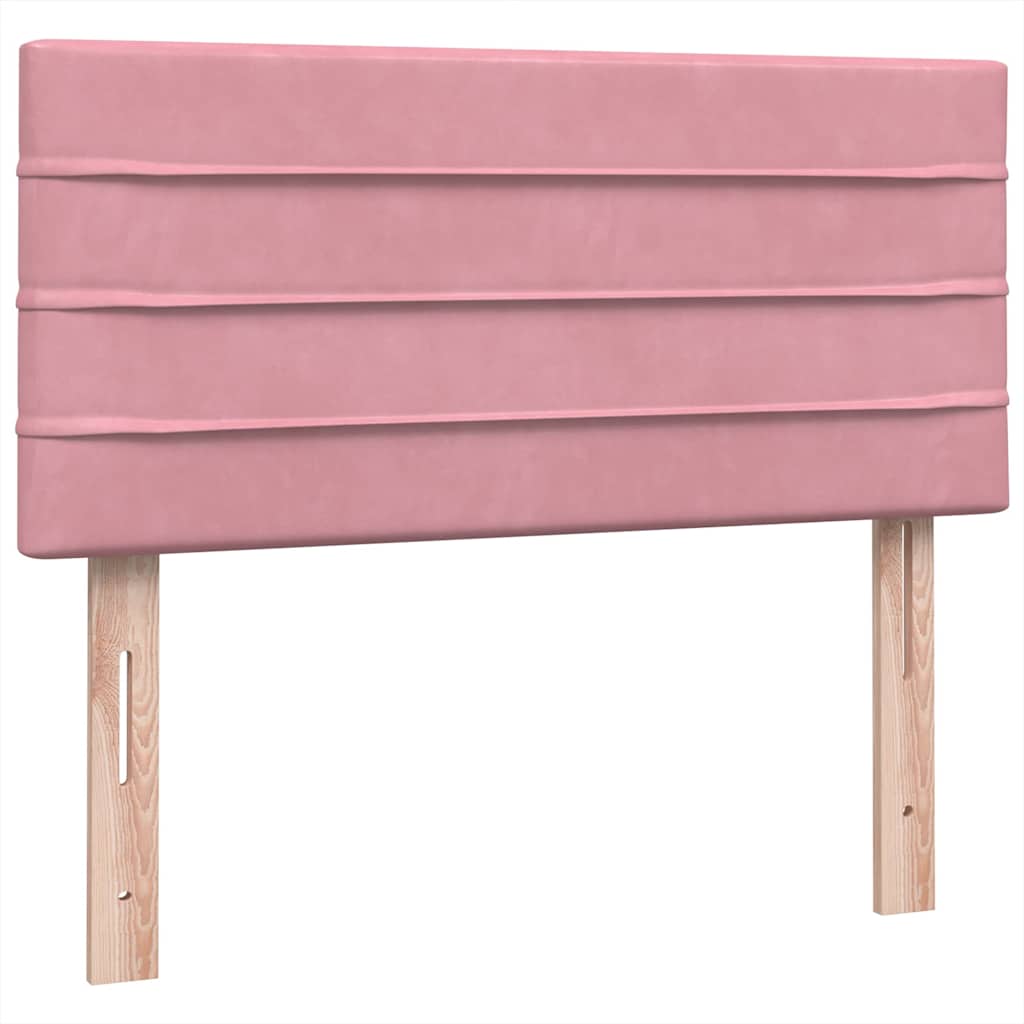 Boxspring met matras fluweel roze 90x210 cm