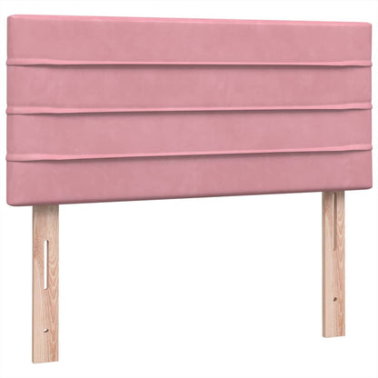 Boxspring met matras fluweel roze 90x210 cm
