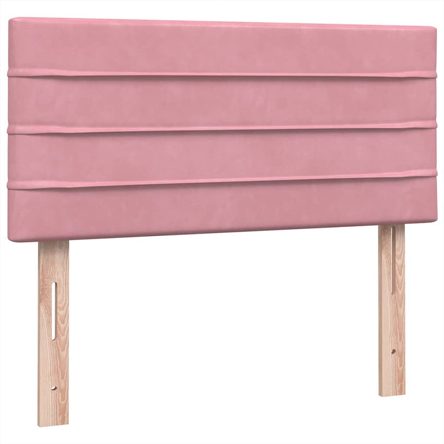 Boxspring met matras fluweel roze 90x210 cm