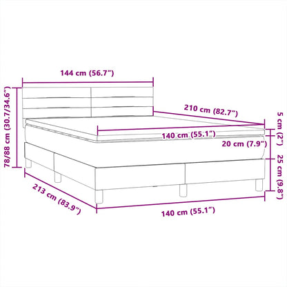 Boxspring met matras fluweel roze 140x210 cm