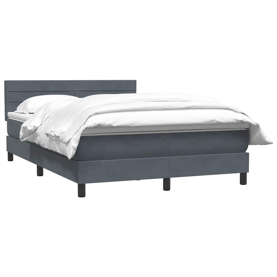 Boxspring met matras fluweel donkergrijs 160x210 cm