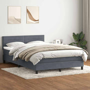 Boxspring met matras 160x210 cm donkergrijs fluweel