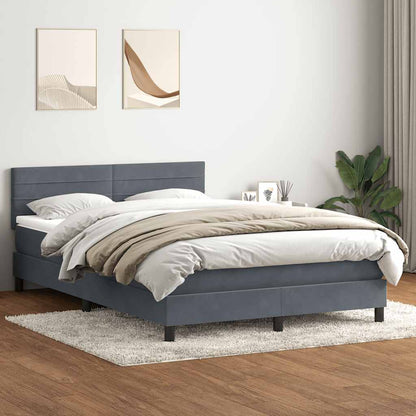 Boxspring met matras fluweel donkergrijs 160x210 cm