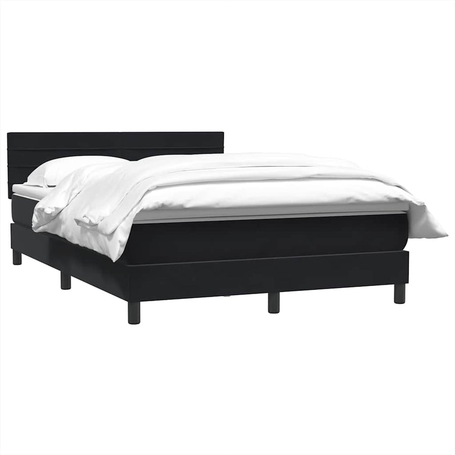 Boxspring met matras fluweel zwart 160x210 cm