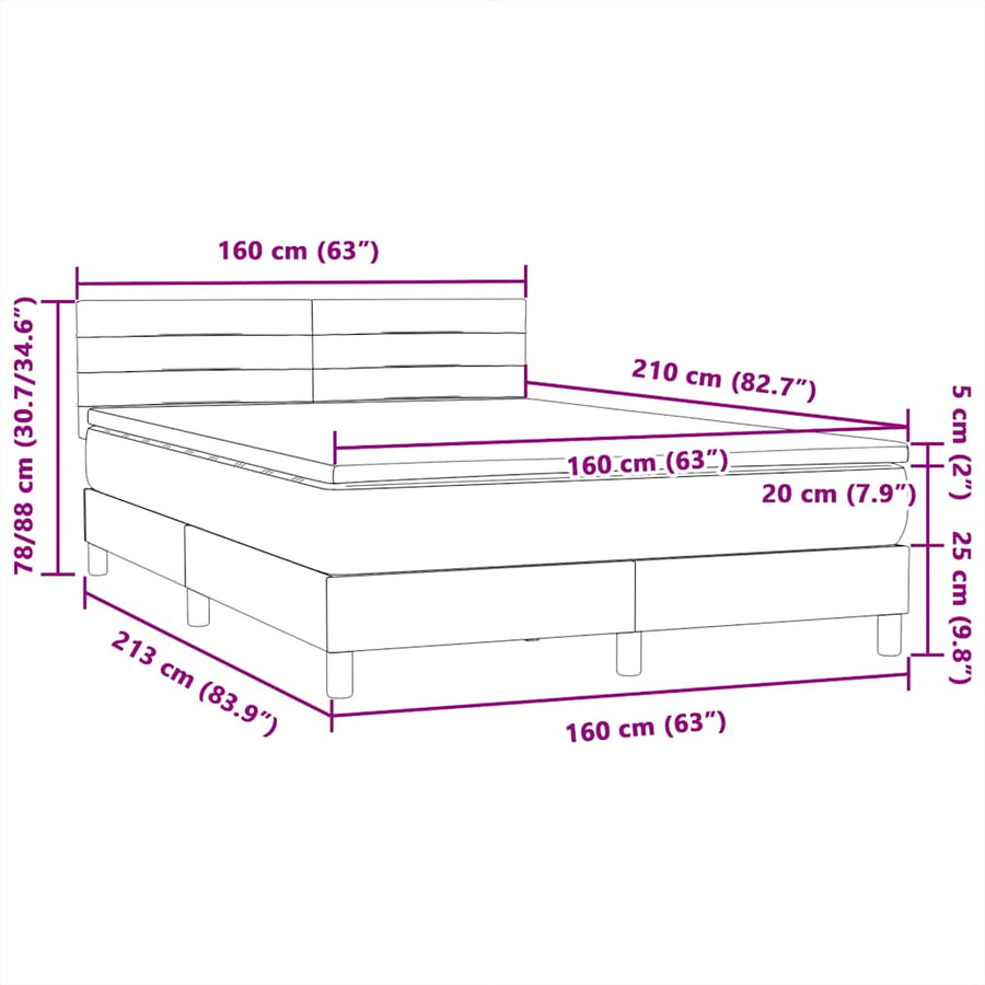 Boxspring met matras fluweel zwart 160x210 cm
