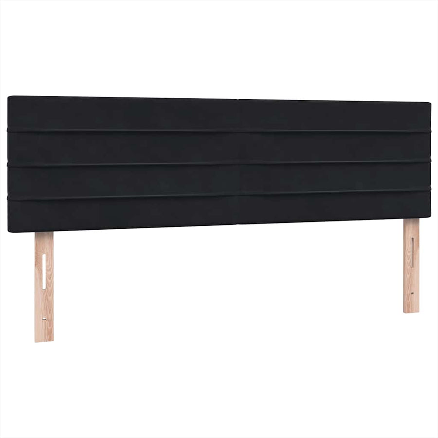 Boxspring met matras fluweel zwart 160x210 cm