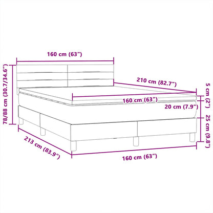 Boxspring met matras fluweel roze 160x210 cm