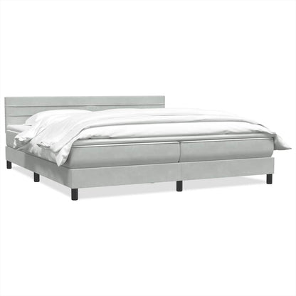 Boxspring met matras fluweel lichtgrijs 200x210 cm