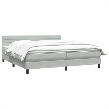Boxspring met matras fluweel lichtgrijs 200x210 cm
