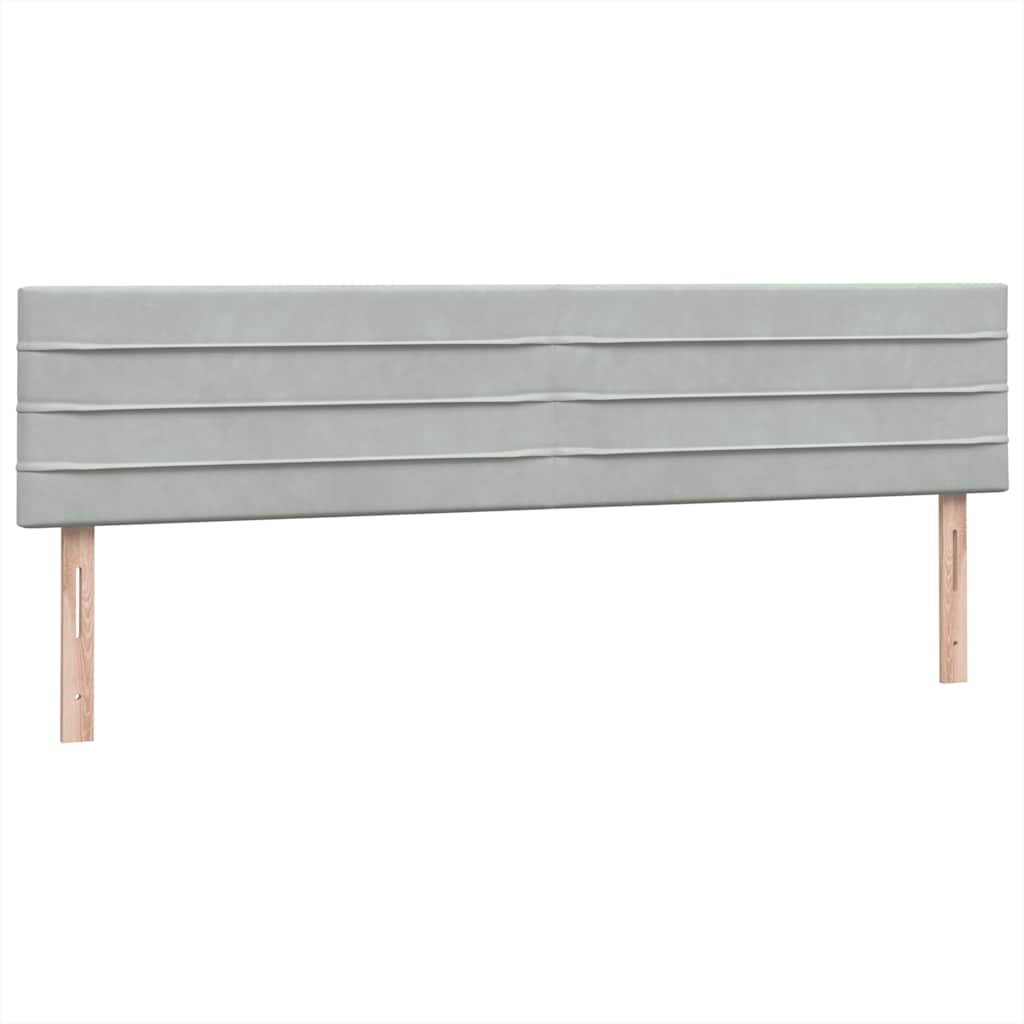Boxspring met matras fluweel lichtgrijs 200x210 cm