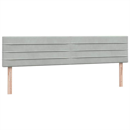 Boxspring met matras fluweel lichtgrijs 200x210 cm