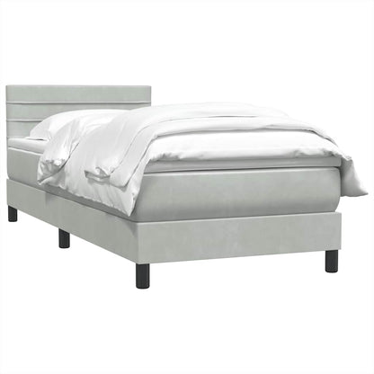 Boxspring met matras fluweel lichtgrijs 80x220 cm
