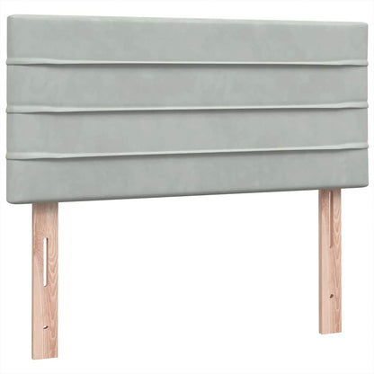 Boxspring met matras fluweel lichtgrijs 80x220 cm