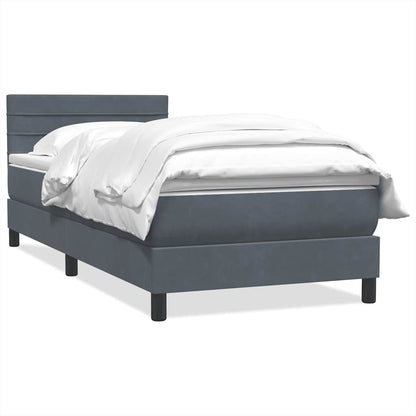 Boxspring met matras fluweel donkergrijs 80x220 cm
