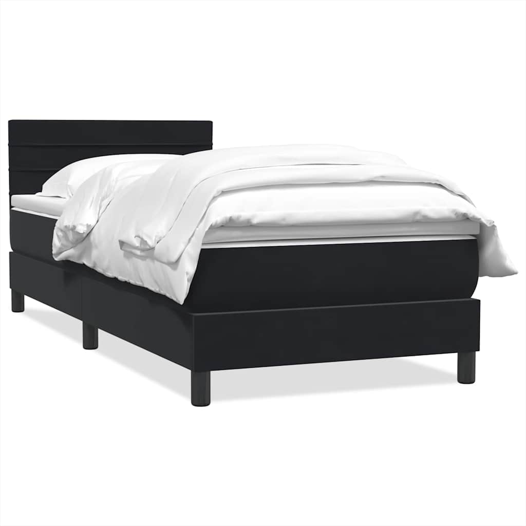 Boxspring met matras fluweel zwart 80x220 cm