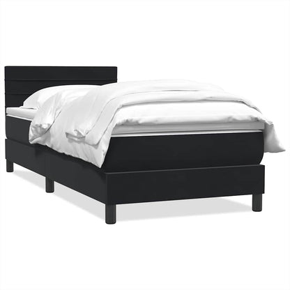 Boxspring met matras fluweel zwart 80x220 cm