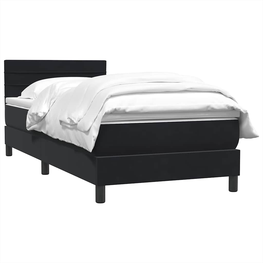 Boxspring met matras fluweel zwart 80x220 cm