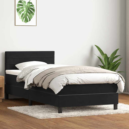 Boxspring met matras fluweel zwart 80x220 cm