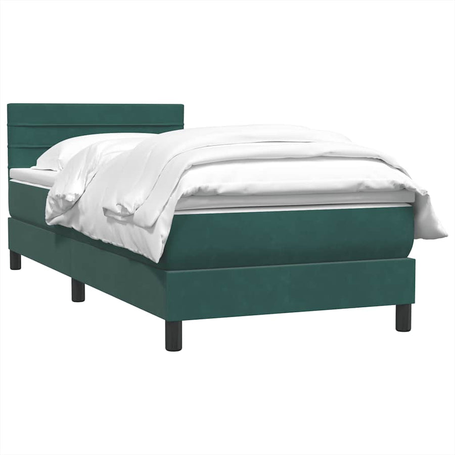 Boxspring met matras fluweel donkergroen 80x220 cm