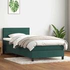 Boxspring met matras 80x220 cm donkergroen fluweel