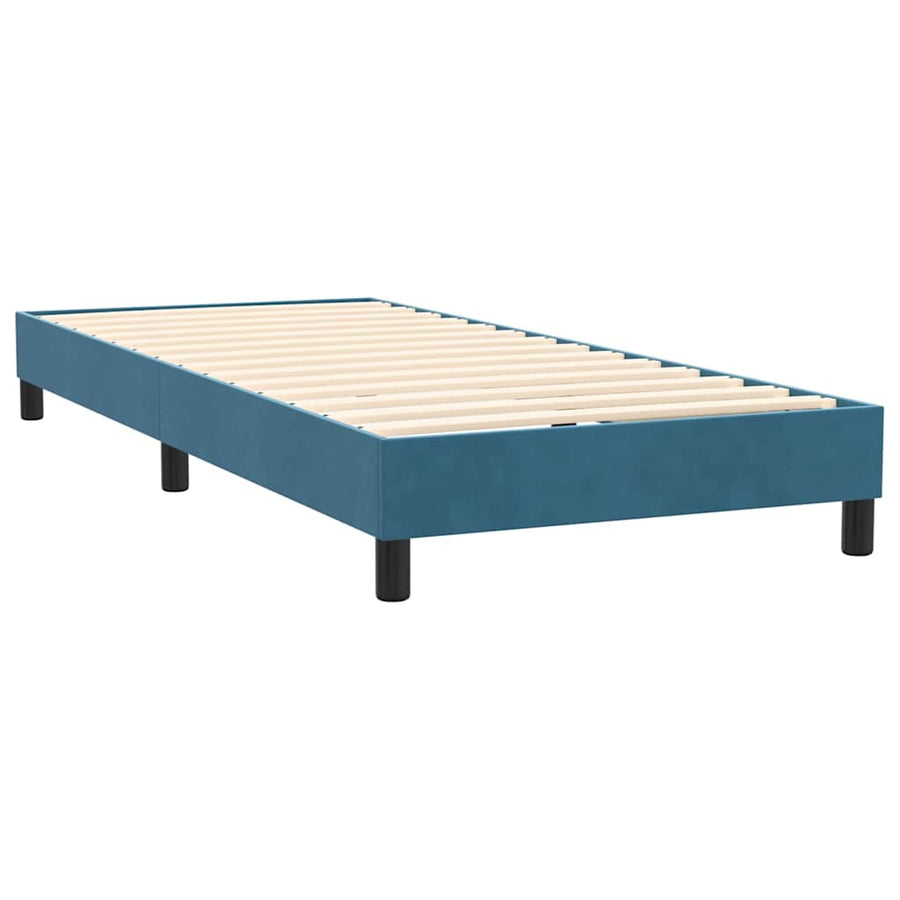 Boxspring met matras fluweel donkerblauw 80x220 cm