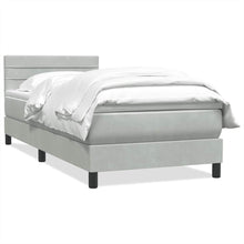 Boxspring met matras fluweel lichtgrijs 90x220 cm