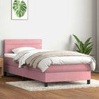 Boxspring met matras fluweel roze 90x220 cm